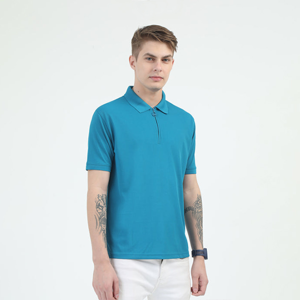 Caslay Quick Dry Polo T-Shirt (Azure Blue)-2