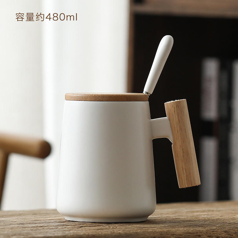 Ceramic Mug with Bamboo Lid-Custom Logo Branding-2