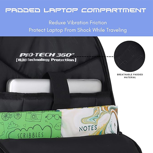 WILDHORN Premium Laptop Backpack ( Brushed Grey & Black)-5