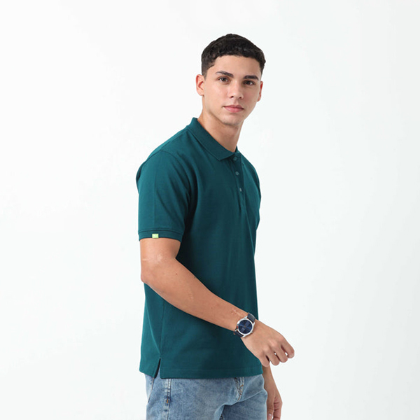Caslay Organic Polo T-Shirt (Petrol Blue)-2