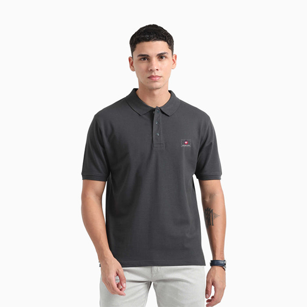 Caslay Organic Polo T-Shirt (Carbon Grey)