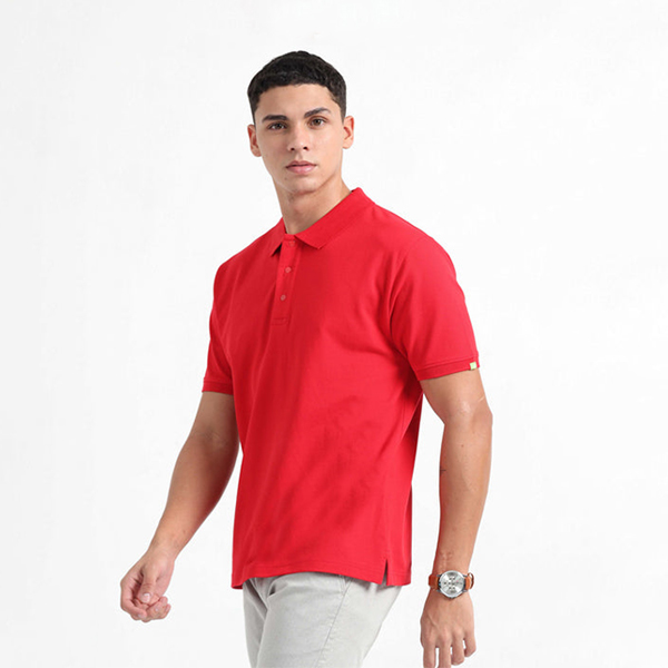Caslay Organic Polo T-Shirt (Red)-1