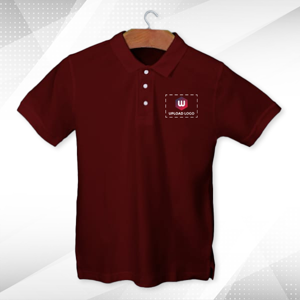 Titlis Polycotton Polo T-shirt for Men (Maroon) - Custom Logo Left Chest-3