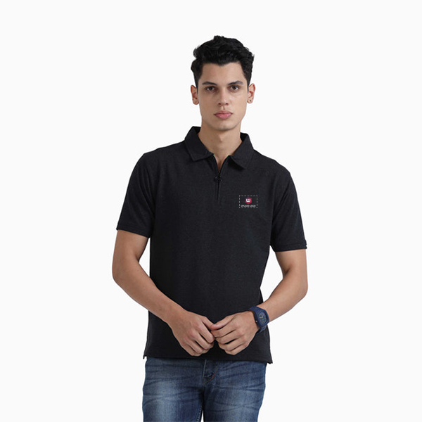 Caslay Sweat Polo T Shirt (Charcoal Melange)