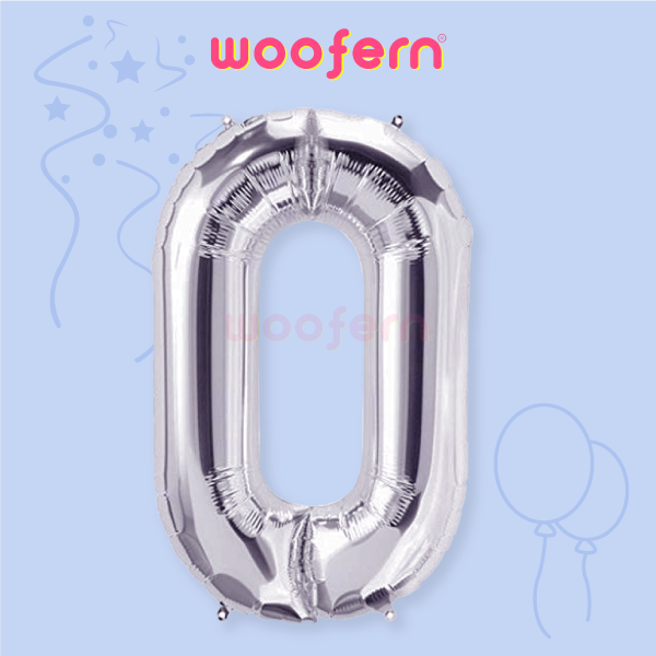 Number 0 Silver Foil Balloon 16 inch