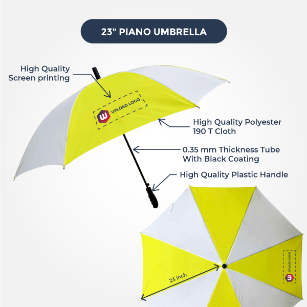 Piano Promotional Umbrella Customizable for Corporate & Travel Use - 23 Inch-1