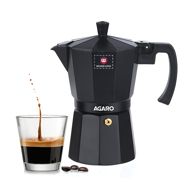 AGARO Classic Moka Pot, Stovetop, Espresso Coffee Maker - 240 ML - Black-0