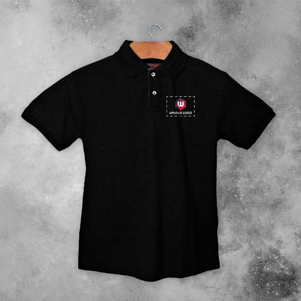 Santhome Highlander Cotton Polo T-shirt for Men Black - Custom Logo Left Chest-3