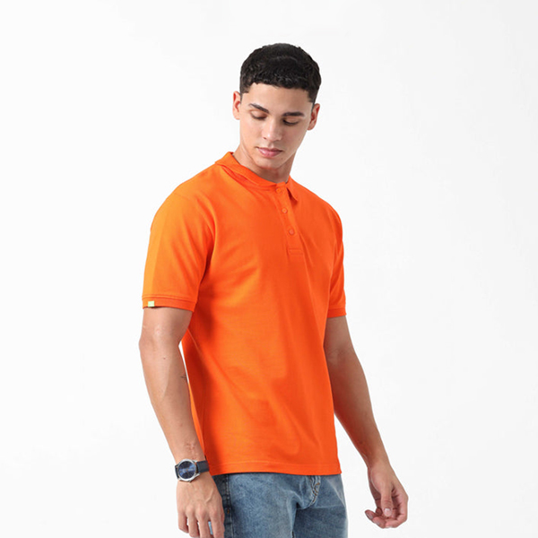 Caslay Organic Polo T-Shirt (Orange)-2