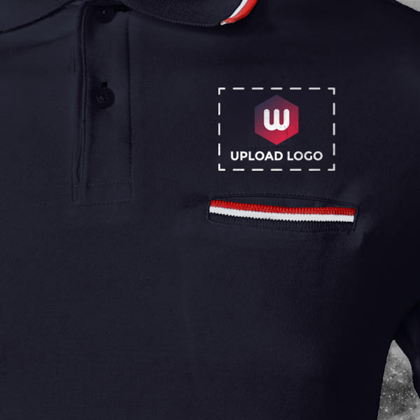 Tropikana Dry n Cool Polo T-shirt for Men (Navy Blue)- Customized Logo Left Chest-1