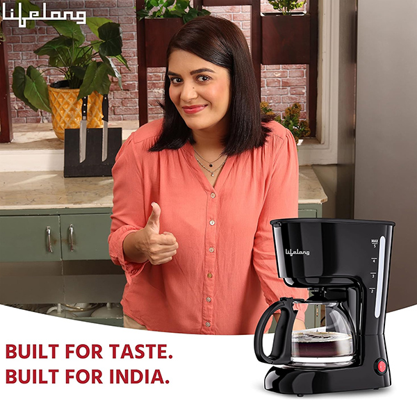 Lifelong Drip Coffee Maker for 5 Cups - Coffee Machine with Water Level Indicator -LLCMK901-4
