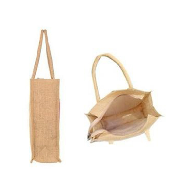 JUTELINE Eco-Friendly Jute Bag | Shopping Bag with Zipper | Size-12*14*5 inch-1