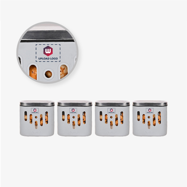 Glasafe THE SNACK COMBO Glass Container with Silicone Sleeve (600ml) 4pcs - Soothing Slate-0