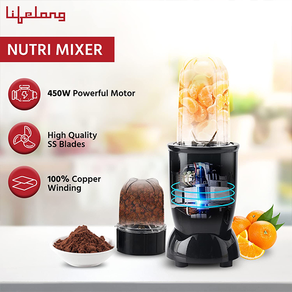 Lifelong LLNBB001 PowerNutri Mixer/Grinder with 2 Jars-2