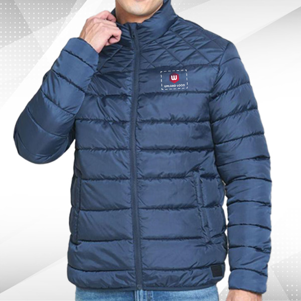 Jack & Jones Kornard Puffer Jacket with Customize Logo - (Navy Blue)-1