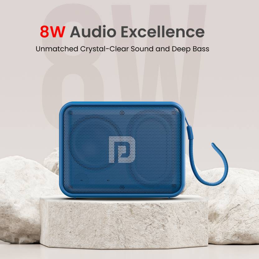 Portronics Dynamo 8W Speaker | In Built Mic | TWS Mode | FM Radio (BLUE)-1