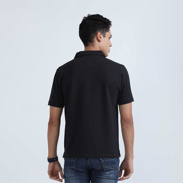 Caslay Sweat Polo T Shirt (Charcoal Melange)-2