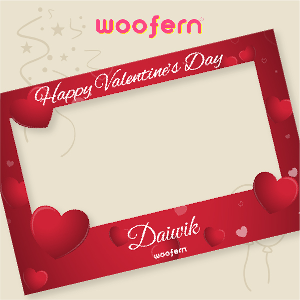 Valentine Party Selfie Photo Booth Frame with Customize Name-2