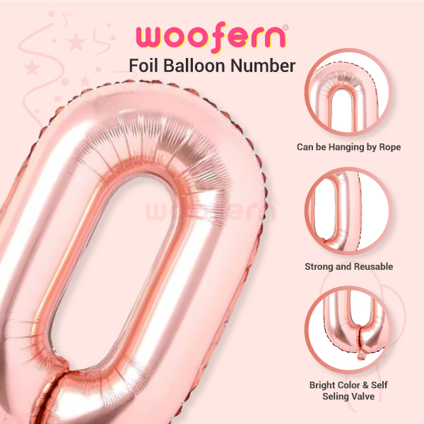 Rose Gold 0-9 Number Foil Balloon Set-3