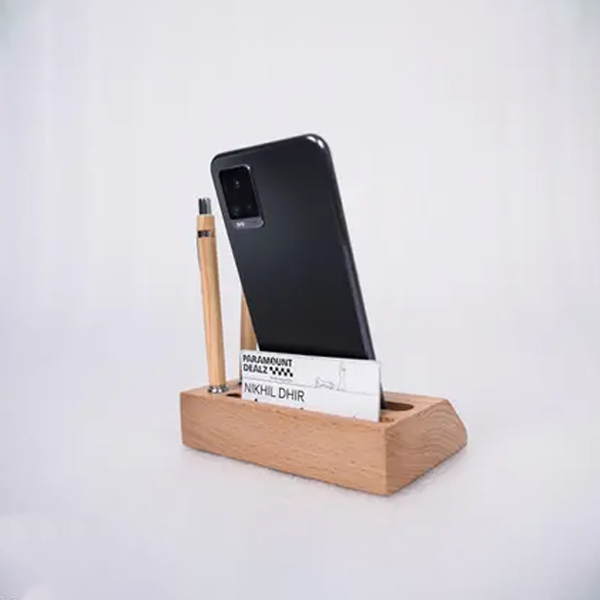 Customized - Wooden Pen & Mobile Holder-2