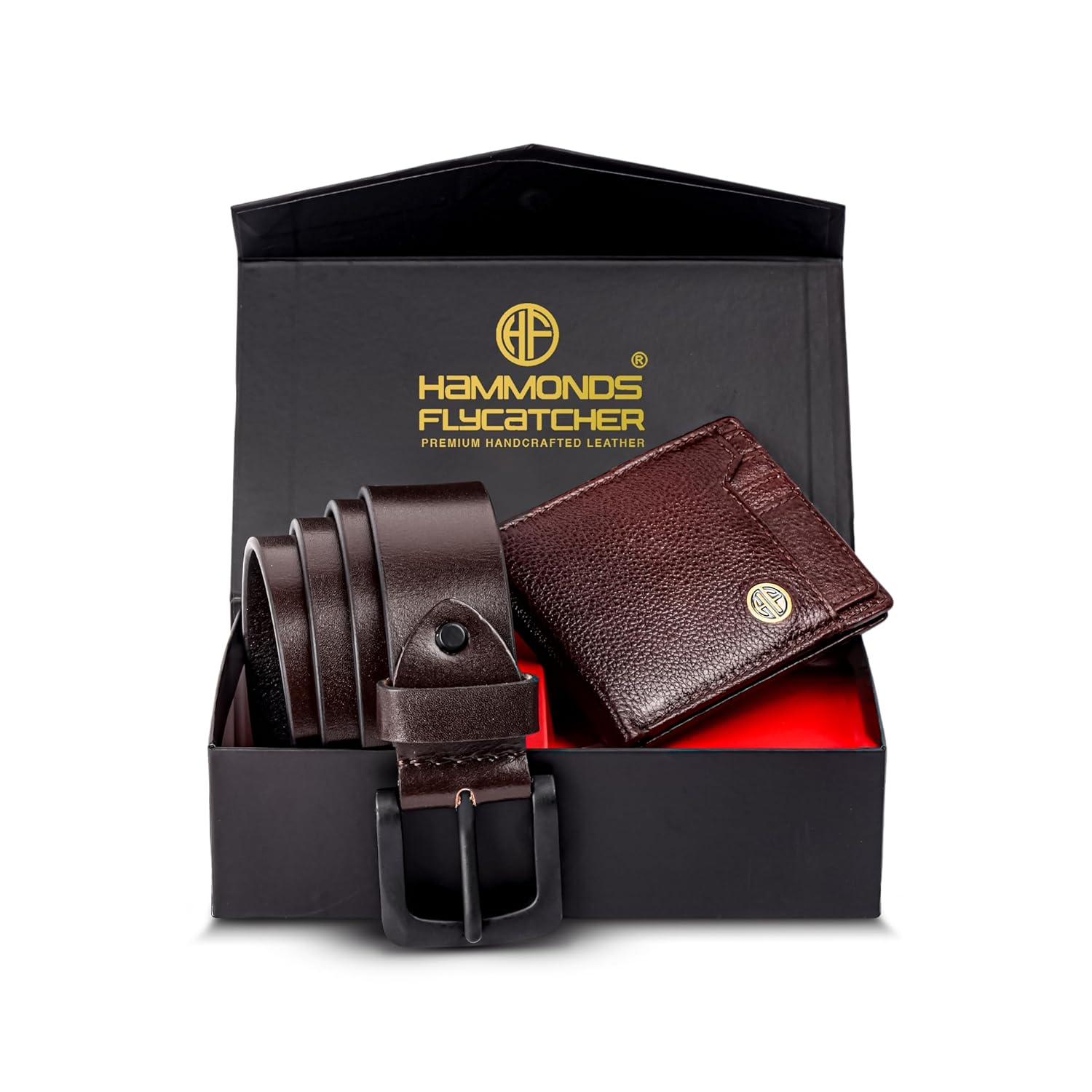 HF Premium Men's Leather Gift Set - Wallet & Belt Combo (Breeze Brown)