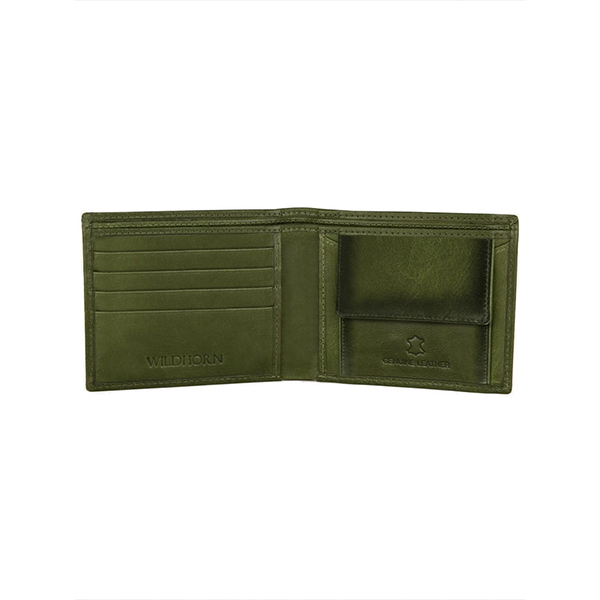 WILDHORN COSTA MESSA Leather Gift Set – Wallet, Keychain & Pen (Green)-3