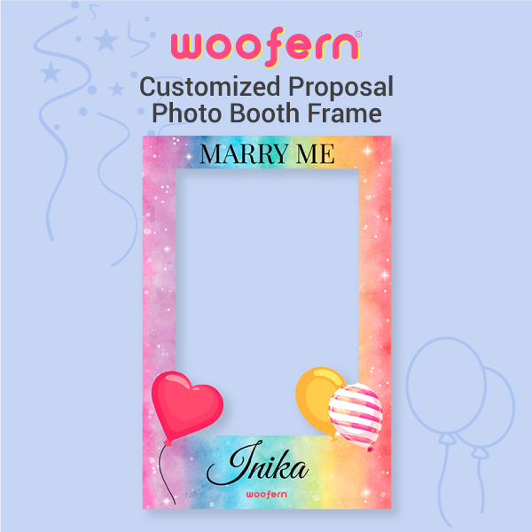Romantic Proposal Photo Booth Frame with Custom Name
