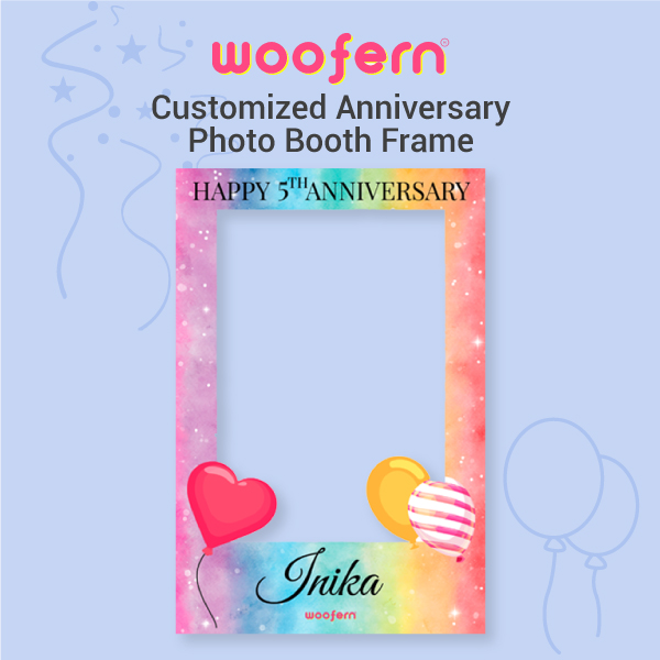 Wedding Anniversary Photo Booth frame Personalized with Name & year