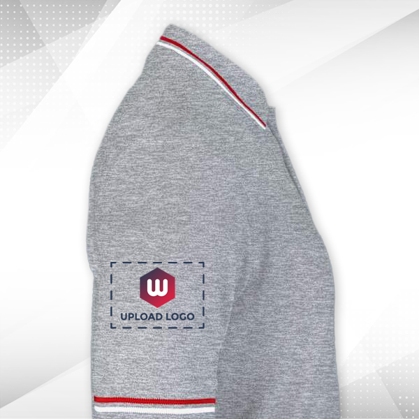 AWG Sport Giza Polo T-shirt for Men Grey Melange – Custom Logo Left Chest & Right Arm-2