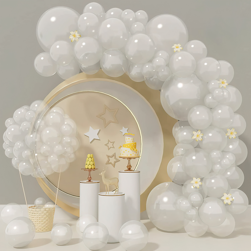 White Metallic balloons for decoration - ( Pack of 100 pc)