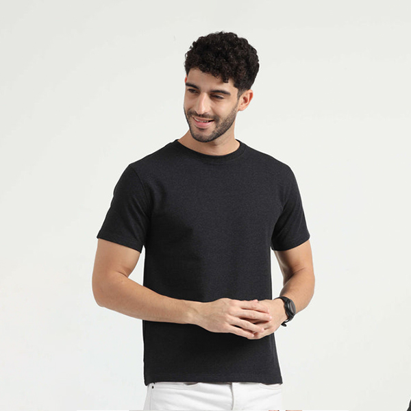 Caslay Sweat Tee (Charcoal Melange)-1