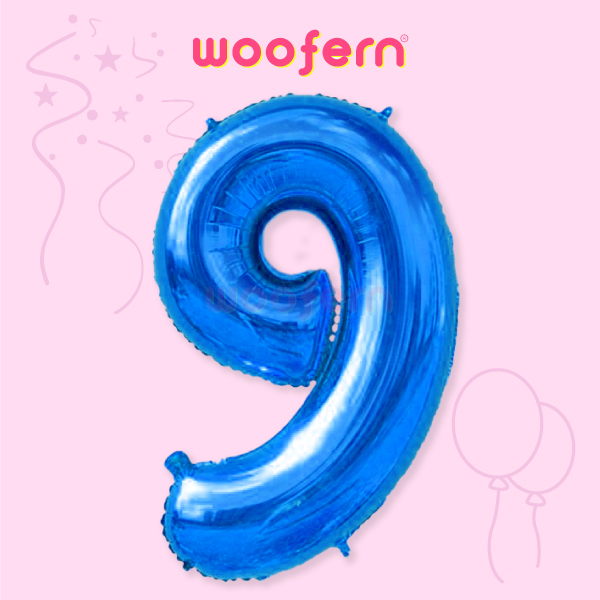 Blue Foil Balloon Number 9 - 16 inch
