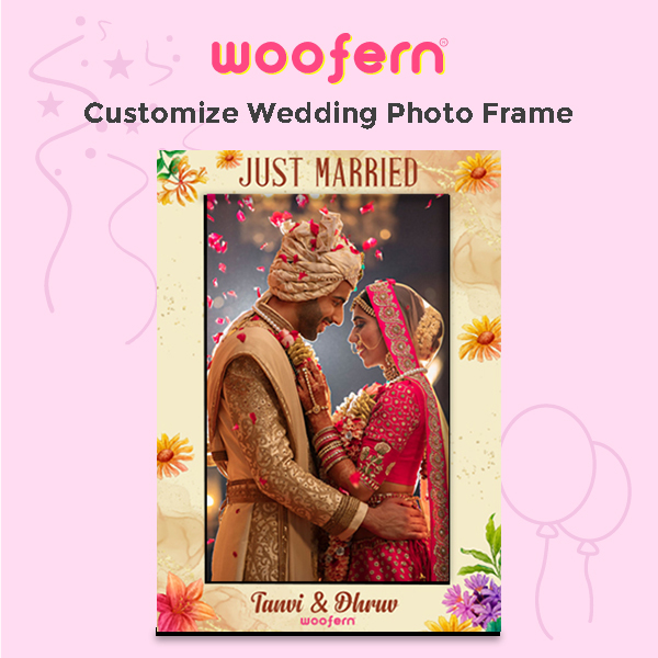 Customized Just Married Photo Frame
