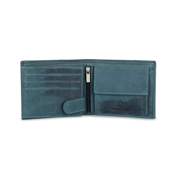 WILDHORN SANFORD Premium Leather Wallet, Keychain & Pen Gift Set for Men (Blue Hunter)-3