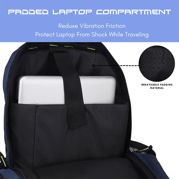 WILDHORN Munich Laptop Backpack (Blue Melange & Black)-2