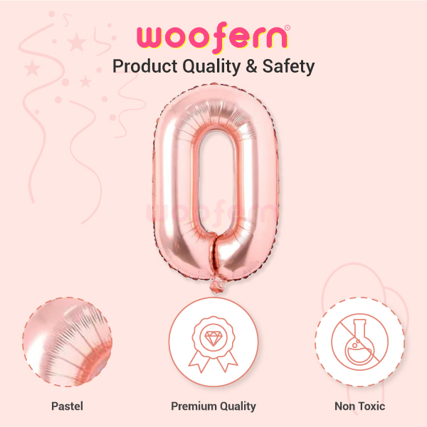 Rose Gold 0-9 Number Foil Balloon Set-4