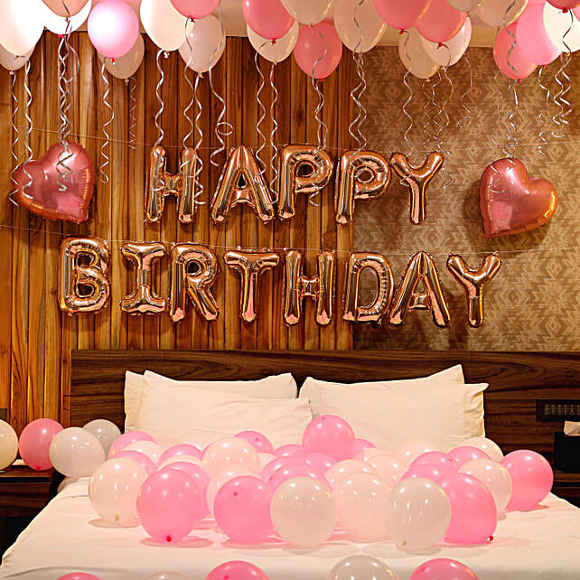 Rose Gold Birthday Theme Balloon Décor-1
