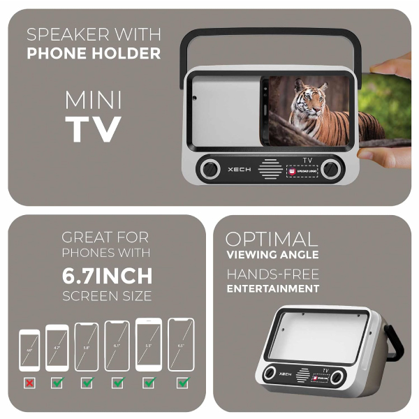 XECH Tellivibe Max - Bluetooth Speaker with Phone Holder 5W Mini TV-5
