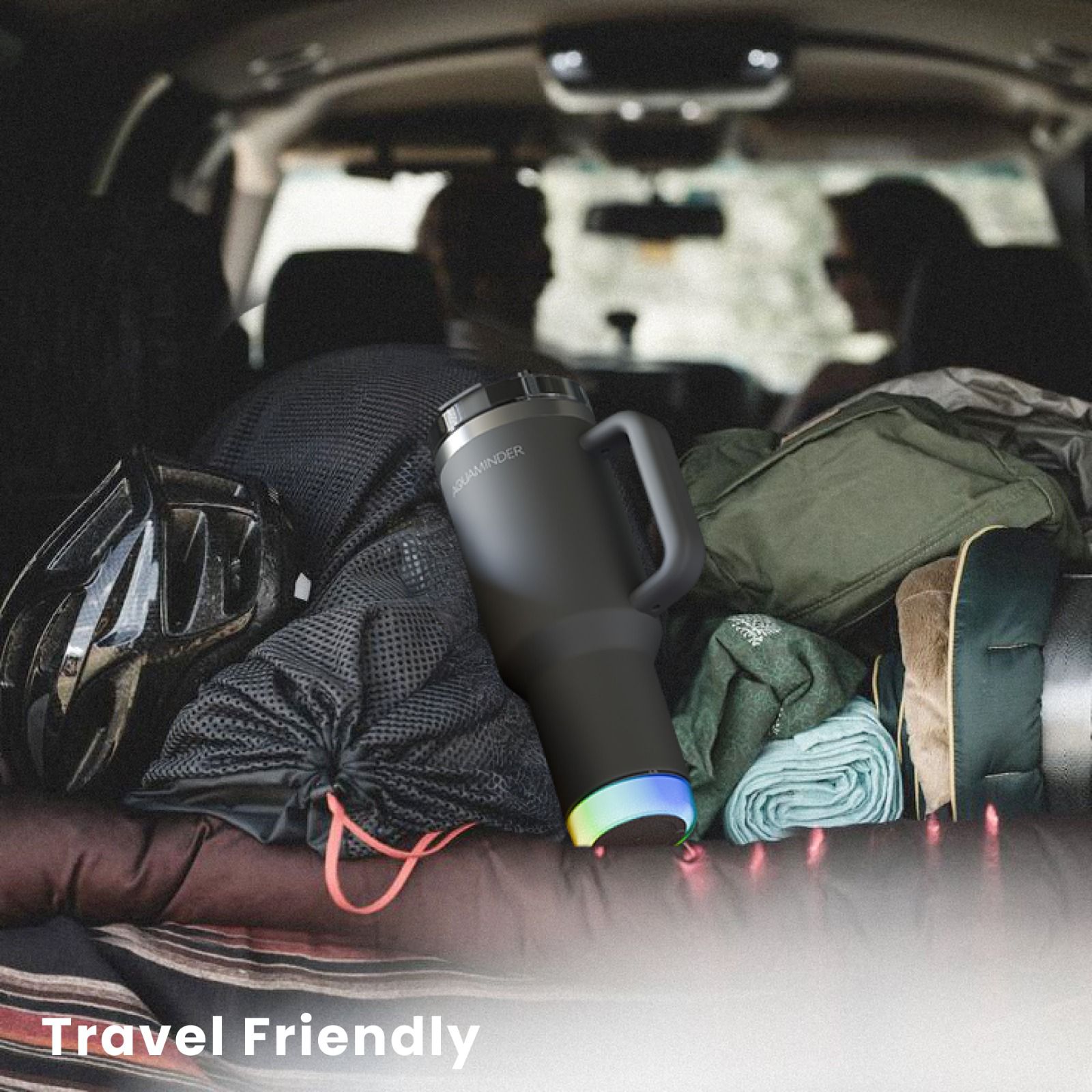 Aquaminder Smart Tumbler with lid and Straw  Nile Cup 1200ml -Grey-4