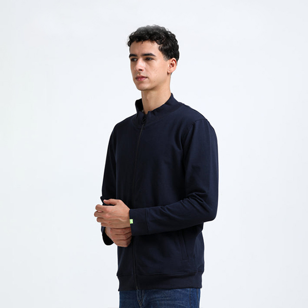 Caslay High Neck Jacket with Custom Logo (Navy Blue)-3