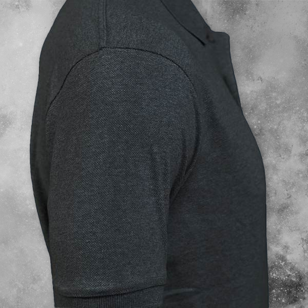 Scott Young Polo T-shirt for Men (Charcoal Grey) - Custom Logo Left Chest-2