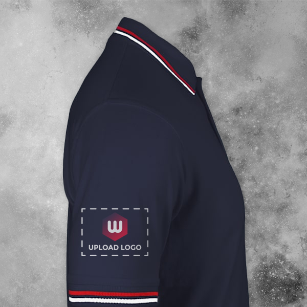 AWG Sport Giza Polo T-shirt for Men Navy Blue – Custom Logo Left Chest & Right Arm-2
