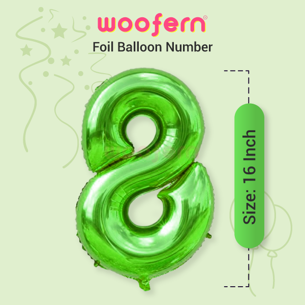 Foil Balloon Number 8 Green 16 inch-2