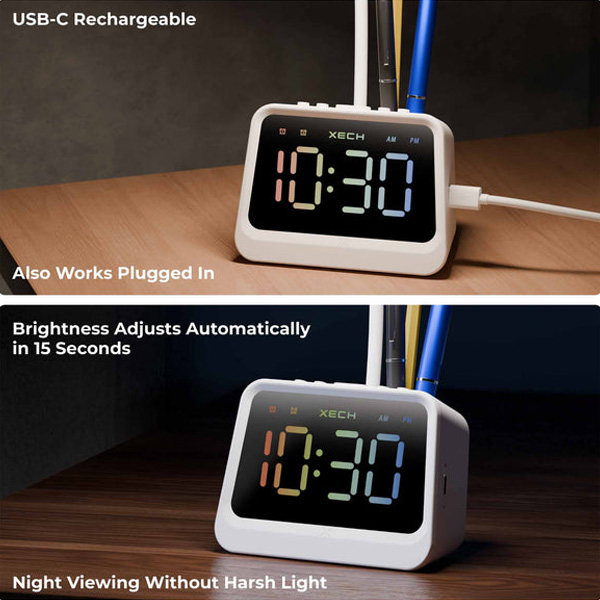 XECH Prism Digital Clock with Lamp-5