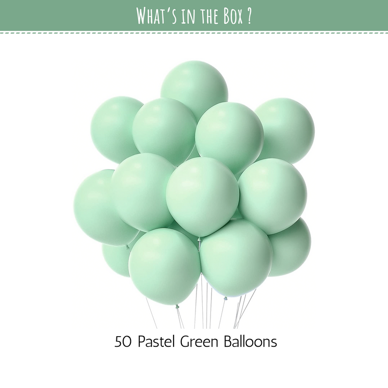 Pastel Green Balloons decoration for boys & girls-50 pcs-1