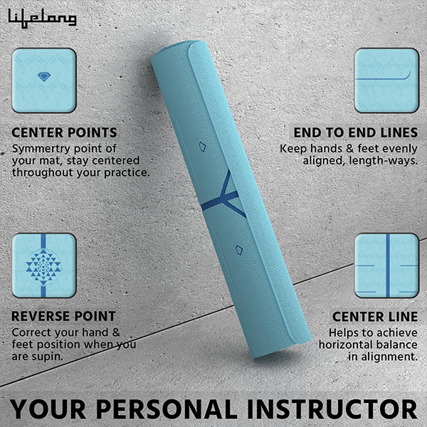 Lifelong Yoga mat for Women & Men TPE Material 6mm Anti-Slip Yoga Mat with Bag-3