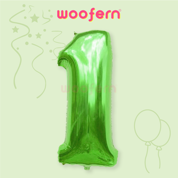 Foil Balloon Number 1 Green 16 inch