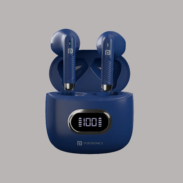 Portronics Harmonics Twins S9 Earbuds with Upto 30H Playtime (Blue)