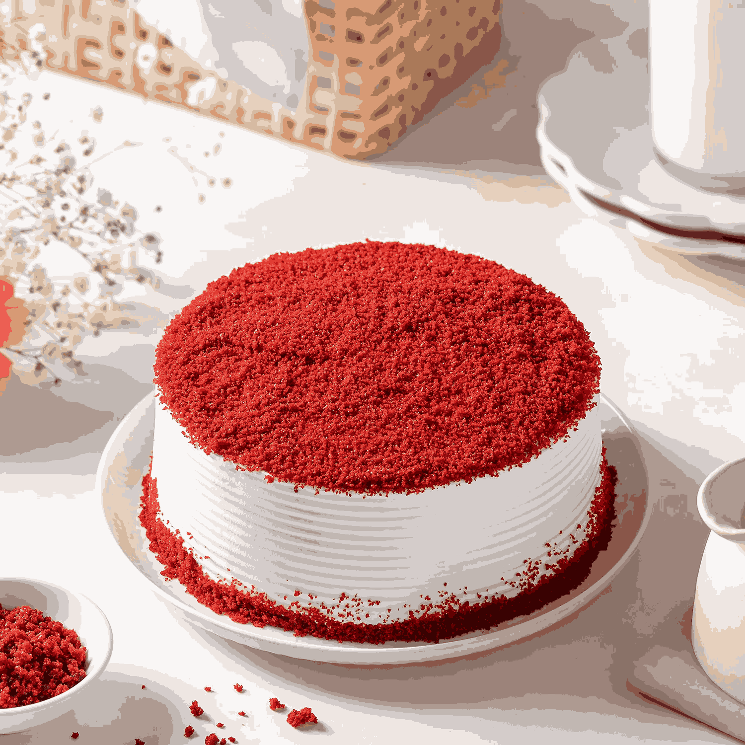 Soft Red Velvet Cake Half kg Eggless