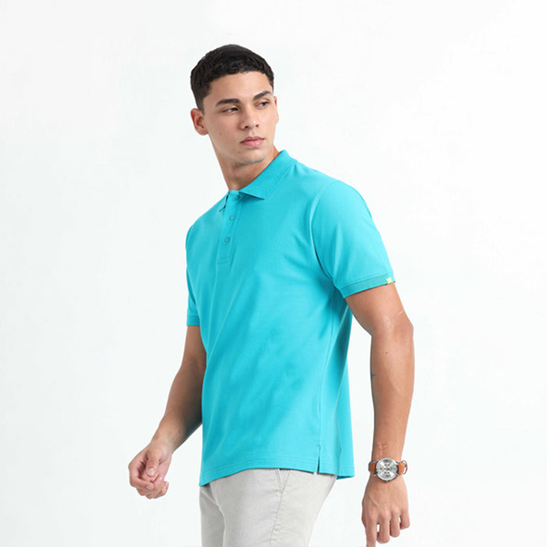 Caslay Organic Polo T-Shirt (Teal)-1